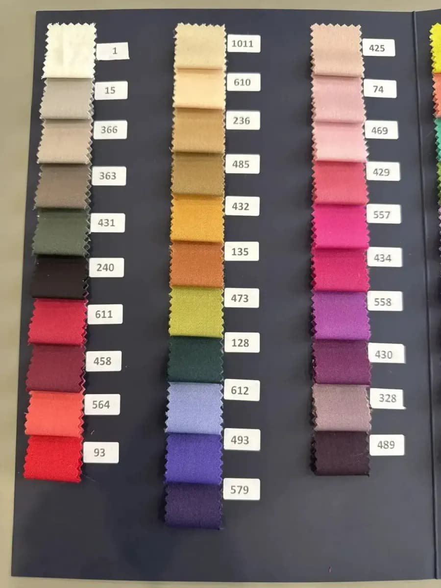 Образцы и фурнитура, отобранные на складах Италии: colour card with fabric swatches